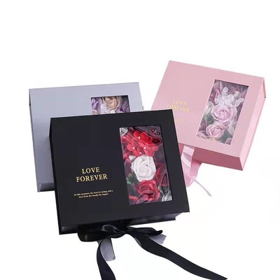 Gerecycleerde FSC Valentine de Giftdoos van de Dagbloem met Transparant Venster