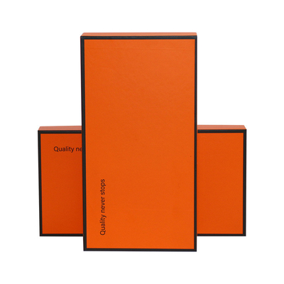 Oranje Custom Logo Telefoonhoes Papier Verpakkingsdoos Custom Lid En Basis Groothandel