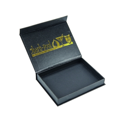Eco Friendly Custom Printed Logo Gold Warm Stamping Package Zwarte cadeaubon met magnetisch deksel