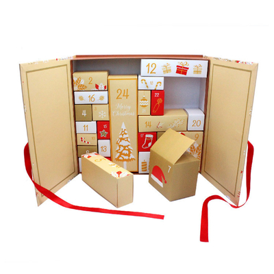 Eenvoudige kartonnen verpakking Kerstcadeau Adventskalender Verrassing Lege doos
