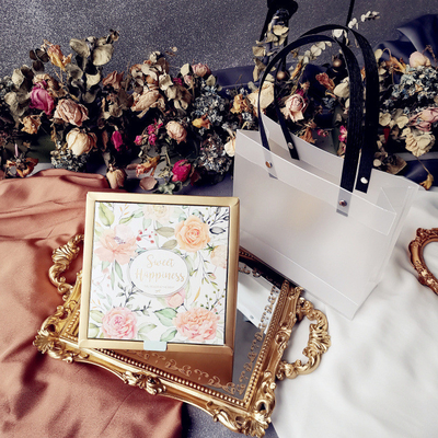 Embossing Handtas Verpakking Papier Doos Bruine Suiker Gember Thee Geschenkdoos