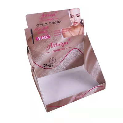 Custom Cosmetics Product PDQ Cardboard Display Stand Display Shelf CMYK Kleur OEM