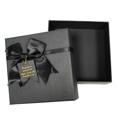 Hoogwaardige luxe zwarte geschenkdoos juwelen bruiloft geschenkdozen met lint