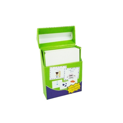 Custom logo cadeaubon voor kinderen educatieve flashcard verpakking papieren dozen