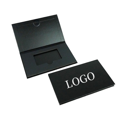 Luxe zwarte papieren kaartdoos Verpakking Custom Rigid Book Business Credit Wedding Gift Card Box