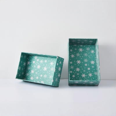 Op maat gedrukt Glitter Kerstcadeau Verpakking Doos Rigid Cosmetische cadeauverpakking