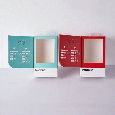 Custom logo elektronische papieren dozen voor koptelefoon verpakkingsdoos met PVC Wind