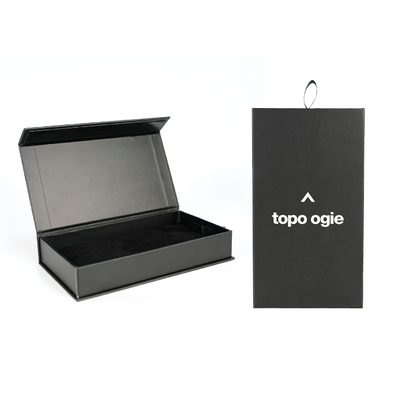Custom OEM Flip Zwarte Papier Dozen Met Magnetische Voor Mobiele Telefoon Hoes Verpakking