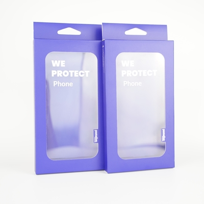 Gepersonaliseerde kleuren telefoonhoes Verpakkingspapierdozen met vensterpapierbak Voor Smartphone