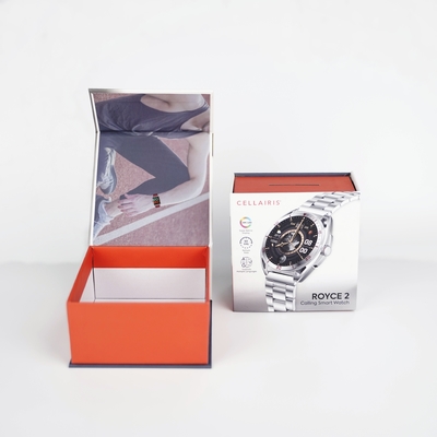 Custom Logo Print UV Coating Matt Laminatie Rigid Watch Packing Flip Box Magnetische cadeaubon