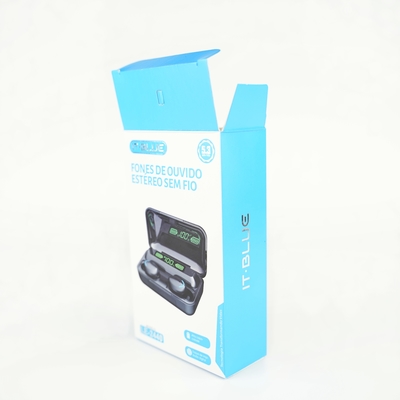 Custom logo opvouwbare kleine papieren cadeaubon draadloze Bluetooth-oordopper verpakkingsdoos