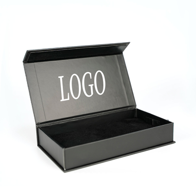 Op maat gemaakte magnetische zwarte kartonnen papieren dozen telefoonkoffer verpakkingsdoos met logo