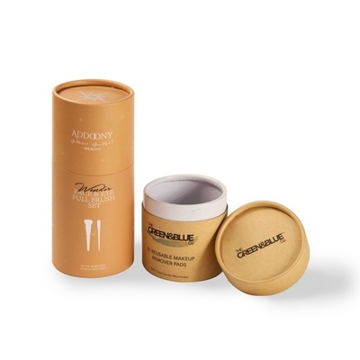 Gepersonaliseerde ronde kraftpapiercilinder verpakkingsdozen duwen papierbuisdoos voor cosmetica