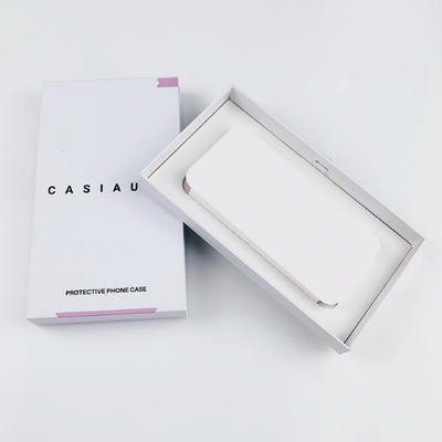 Gepersonaliseerde mobiele telefoonhoes verpakkingsdoos met papieren dienblad kartonnen lade cadeaubon voor telefoonhoes
