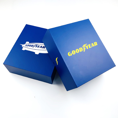 Op maat gedrukt Donkerblauw Matte Stijf Papier Doos deksel en basis Gift Box Voor Schoenen Kleding merk verpakking