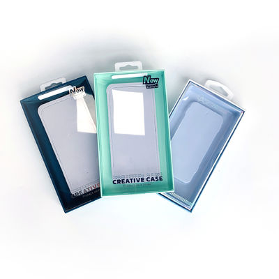 Lage MOQ Retail Blister Plastic Box Telefoonhoes Verpakking dozen met haak PVC Transparante Vensters voor IPhone