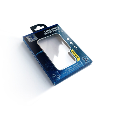 Op maat gemaakte cameraobjectief beschermfilm verpakkingsdozen kleine papieren doos met PVC ramen voor mobiele objectieven