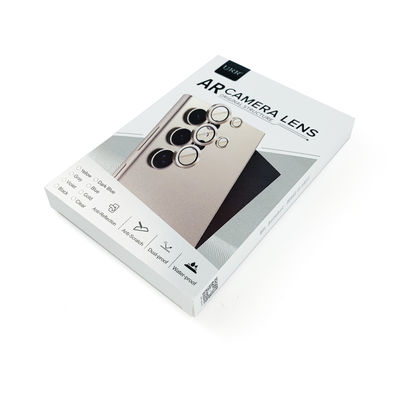 Op maat bedrukt zilverpapier Opvouwbare cameralensbeschermer Cover Camera gehard glazen verpakking met venster